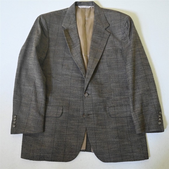 Stafford 42R Brown Tweed USA‎ Made Mens Blazer Suit Jacket Sport Coat